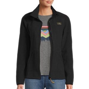 L.L.BEAN Mountain Classic Stand Collar Fleece Knit Jacket Black Size Small
